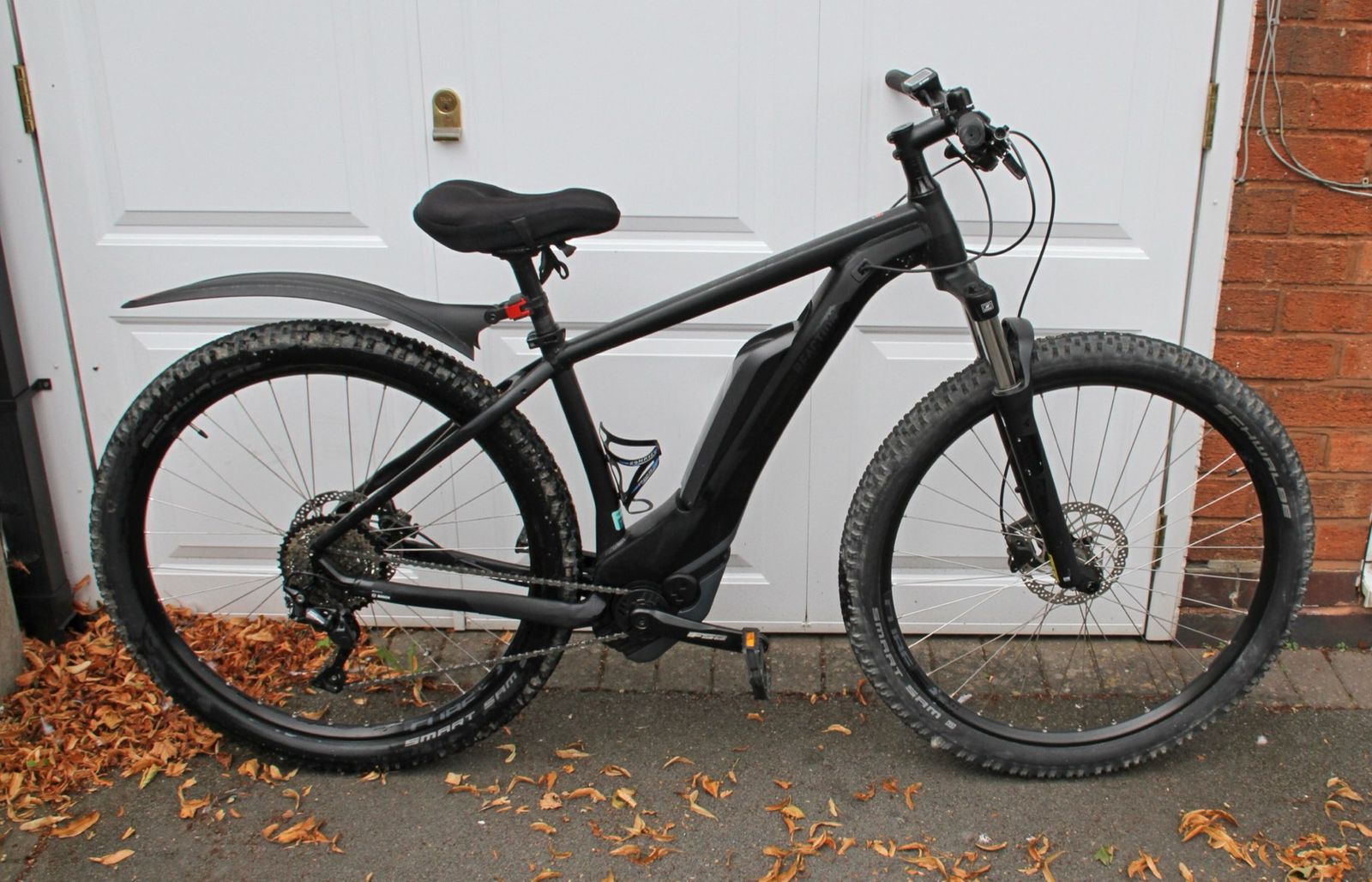 An electric mountain bike with the battery built into the frame